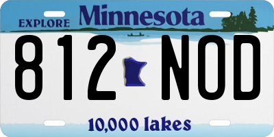 MN license plate 812NOD