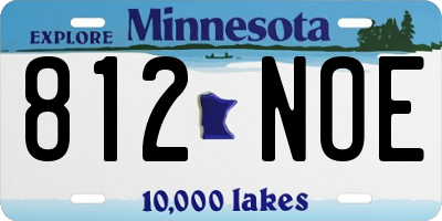 MN license plate 812NOE