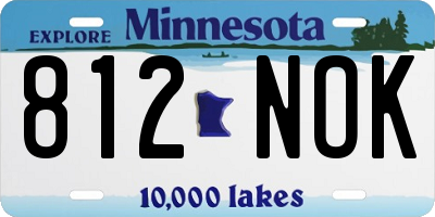 MN license plate 812NOK