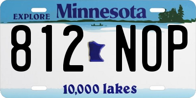 MN license plate 812NOP