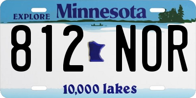 MN license plate 812NOR
