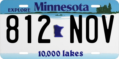 MN license plate 812NOV