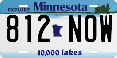 MN license plate 812NOW