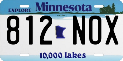 MN license plate 812NOX