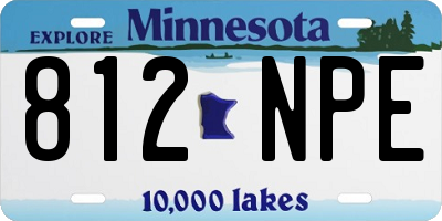 MN license plate 812NPE