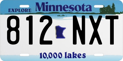 MN license plate 812NXT