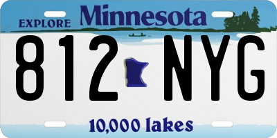 MN license plate 812NYG