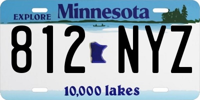MN license plate 812NYZ