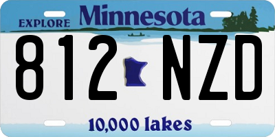 MN license plate 812NZD