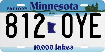 MN license plate 812OYE