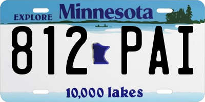MN license plate 812PAI
