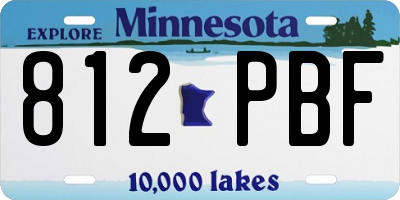 MN license plate 812PBF