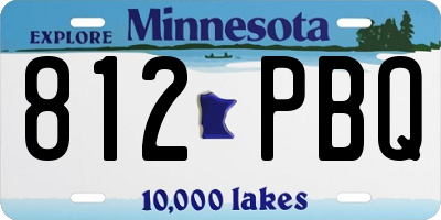 MN license plate 812PBQ