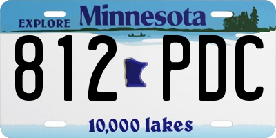 MN license plate 812PDC