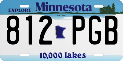 MN license plate 812PGB