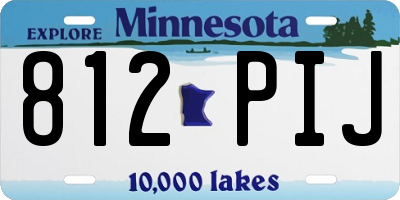 MN license plate 812PIJ