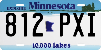 MN license plate 812PXI