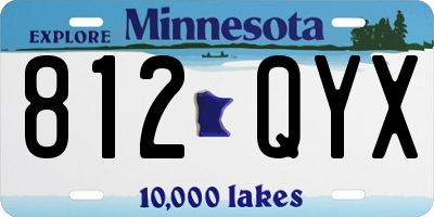 MN license plate 812QYX