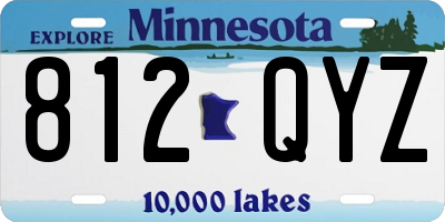 MN license plate 812QYZ