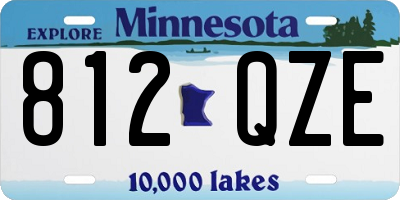 MN license plate 812QZE