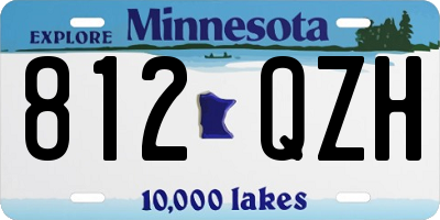 MN license plate 812QZH