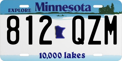 MN license plate 812QZM