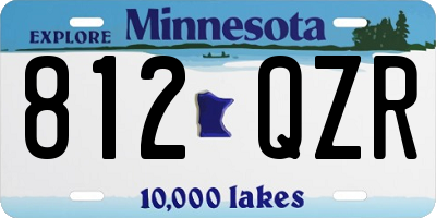 MN license plate 812QZR