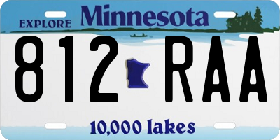 MN license plate 812RAA
