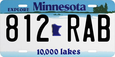 MN license plate 812RAB