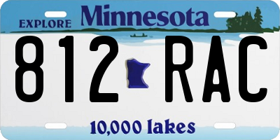 MN license plate 812RAC