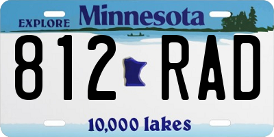 MN license plate 812RAD