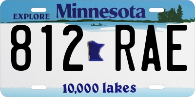 MN license plate 812RAE