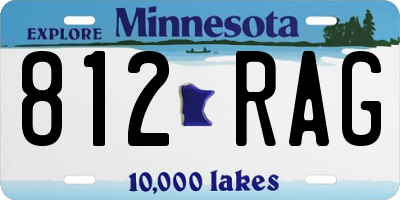 MN license plate 812RAG