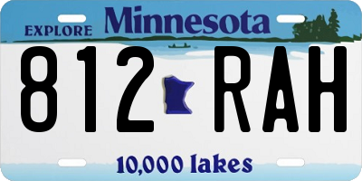 MN license plate 812RAH