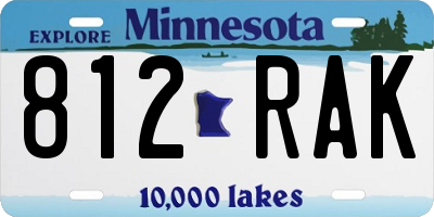 MN license plate 812RAK