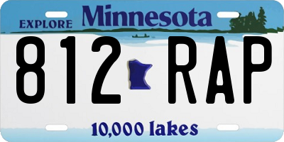 MN license plate 812RAP
