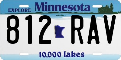 MN license plate 812RAV