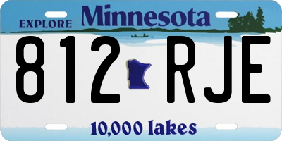 MN license plate 812RJE