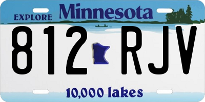 MN license plate 812RJV