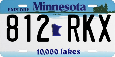 MN license plate 812RKX