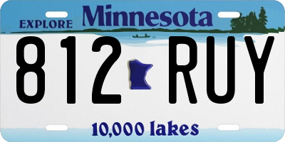 MN license plate 812RUY