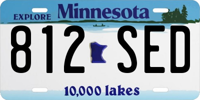 MN license plate 812SED