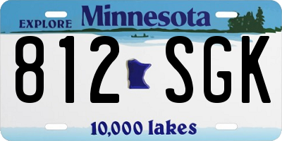 MN license plate 812SGK