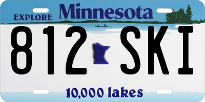 MN license plate 812SKI
