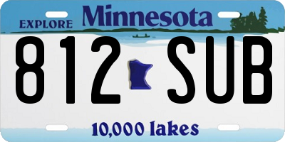 MN license plate 812SUB