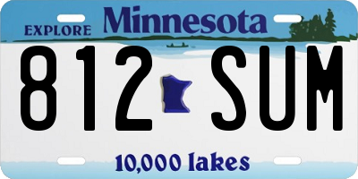 MN license plate 812SUM