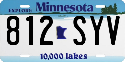 MN license plate 812SYV