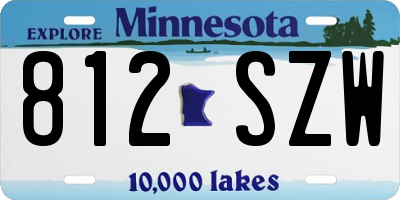 MN license plate 812SZW