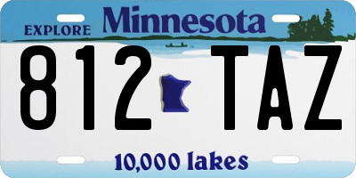 MN license plate 812TAZ