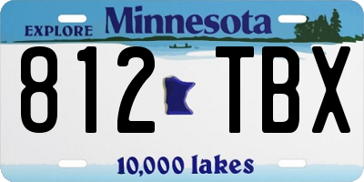 MN license plate 812TBX